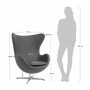 Дизайнерское кресло EGG CHAIR бледно-коричневый матовый с эффектом состаренная кожа - 6