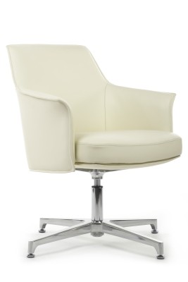 Конференц-кресло Riva Design Chair Rosso-ST C1918 белая кожа