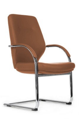 Конференц-кресло Riva Design Alonzo-CF C1711 светло-коричневая кожа